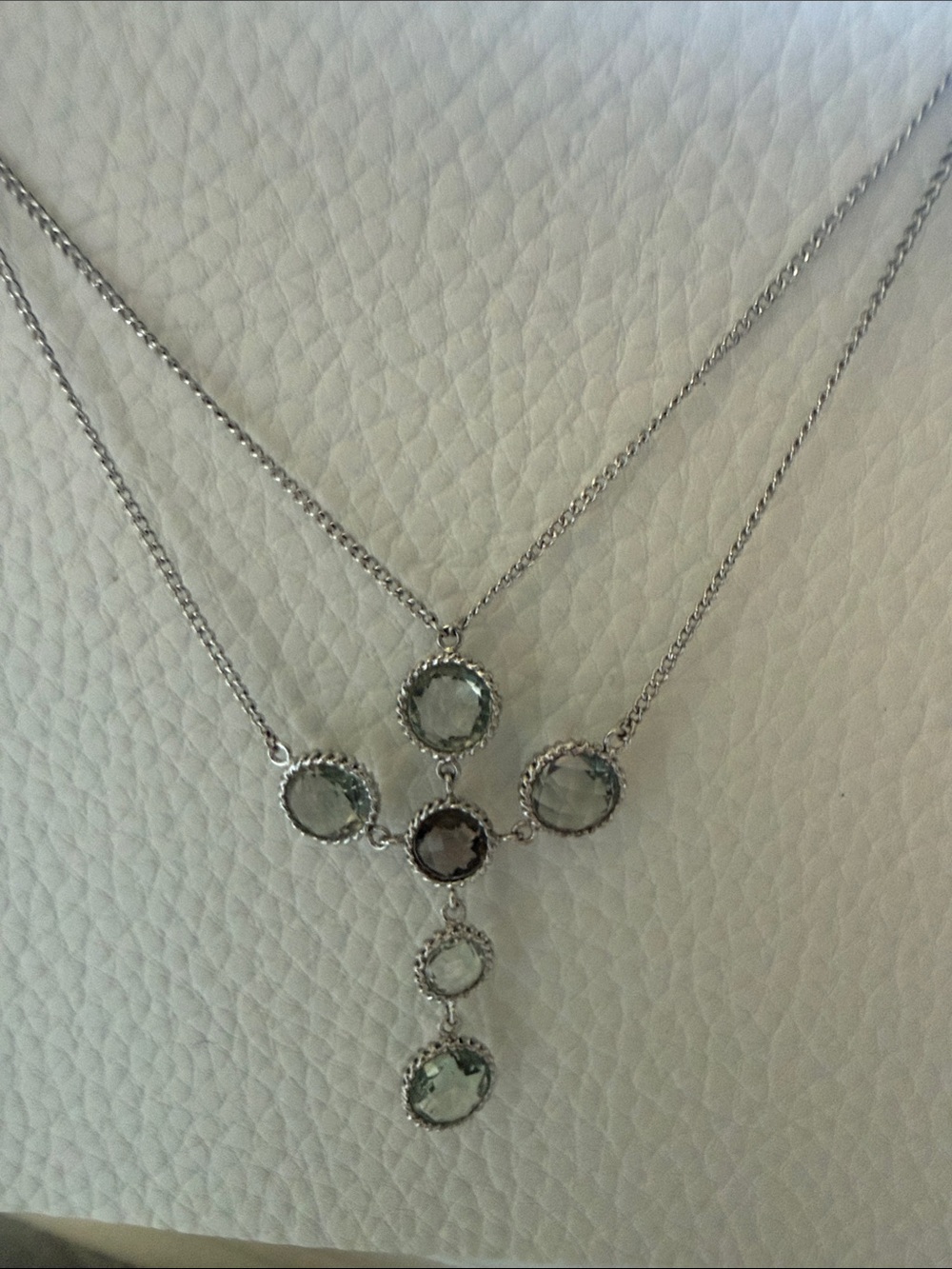 Sterling Silver Multi-Stone Layered Cross Pendant Necklace - Picture 2 of 10